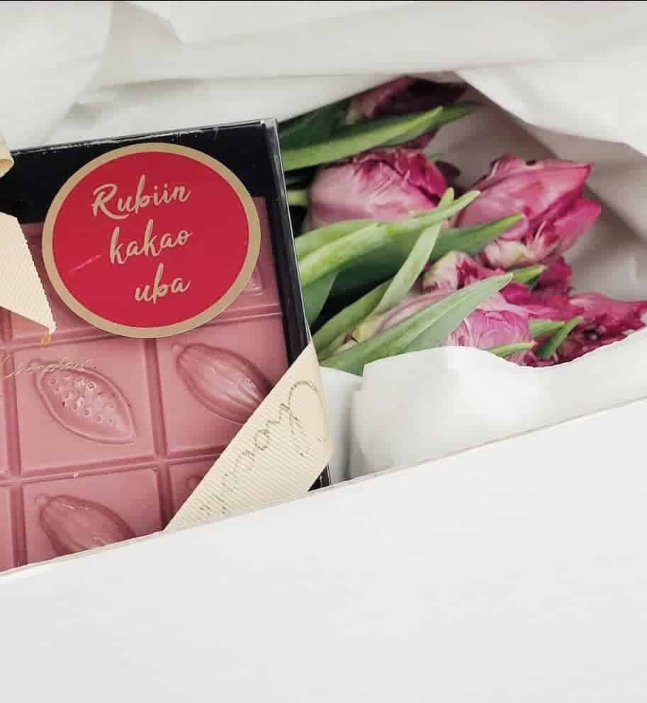 Roosa šokolaad "Rubiin" Chocolala 1 roosa šokolaad