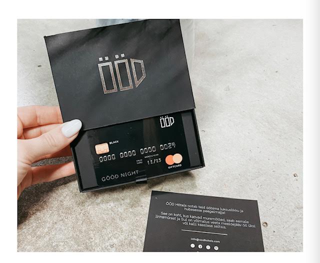 ÖÖD Hotels kinkekaart 3 ÖÖD kinkekaart